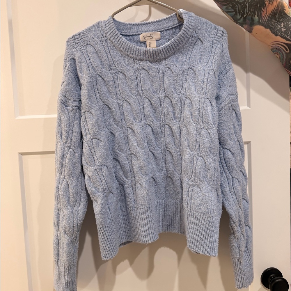 Jessica Simpson Light Blue Cable Knit Sweater
